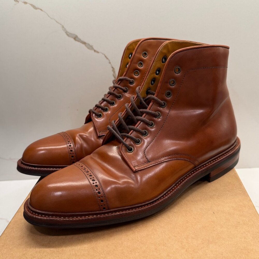 Meermin Cognac Shell Cordovan 9 eyelet Boots 7.5UK - 8.5US